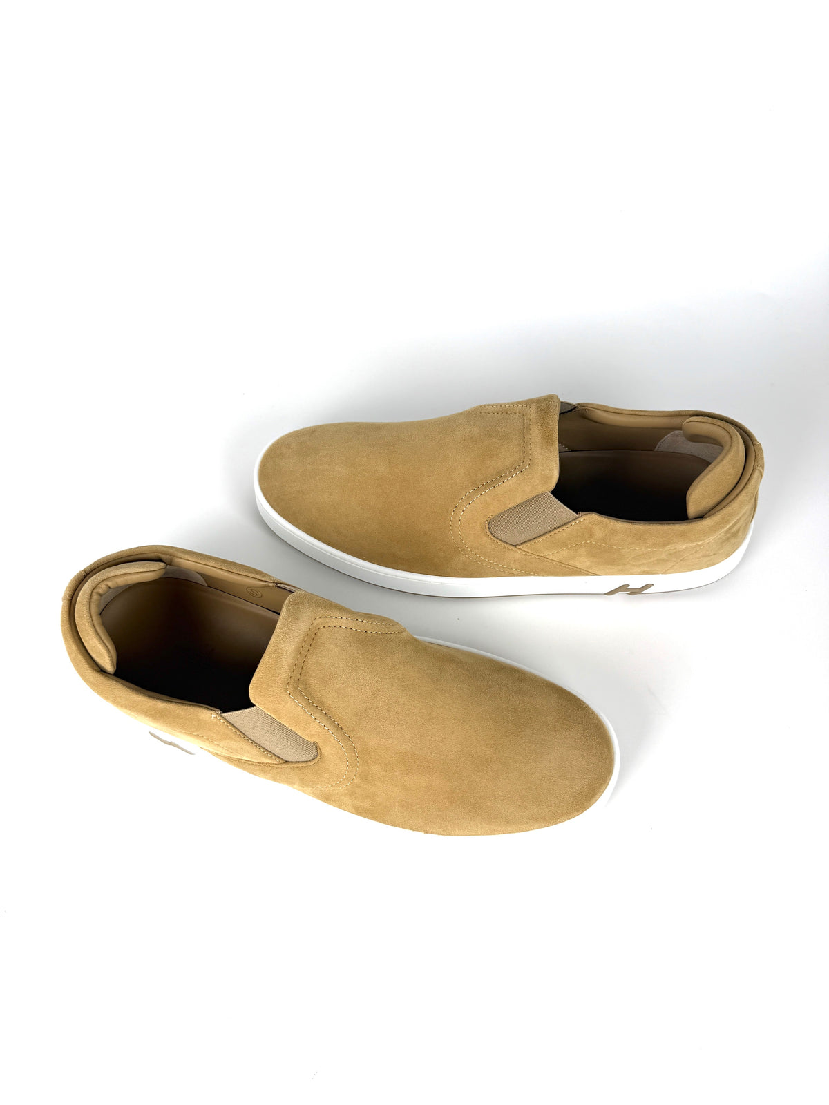 HERMES Lucky Men’s Beige Suede Slip on Sneakers 44 10 New