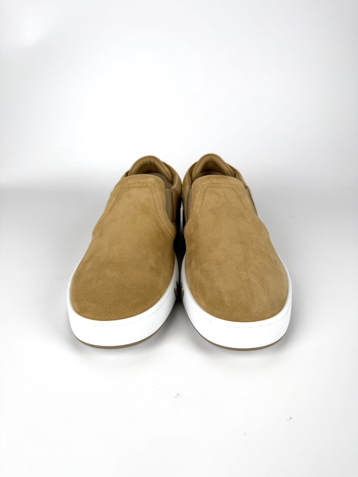 HERMES Lucky Men’s Beige Suede Slip on Sneakers 44 10 New
