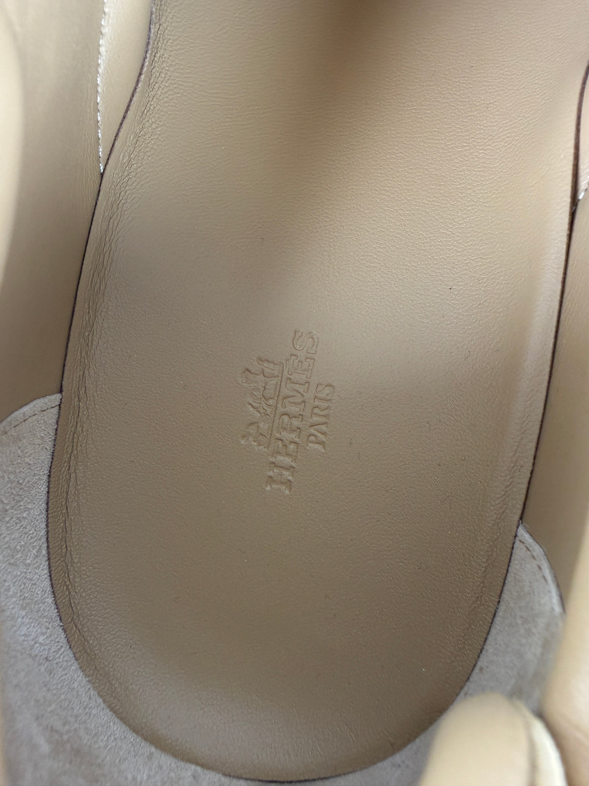 HERMES Lucky Men’s Beige Suede Slip on Sneakers 44 10 New