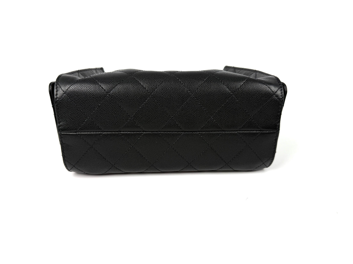 CHANEL 25 Mini Black Quilted Caviar Leather Shoulder Bag