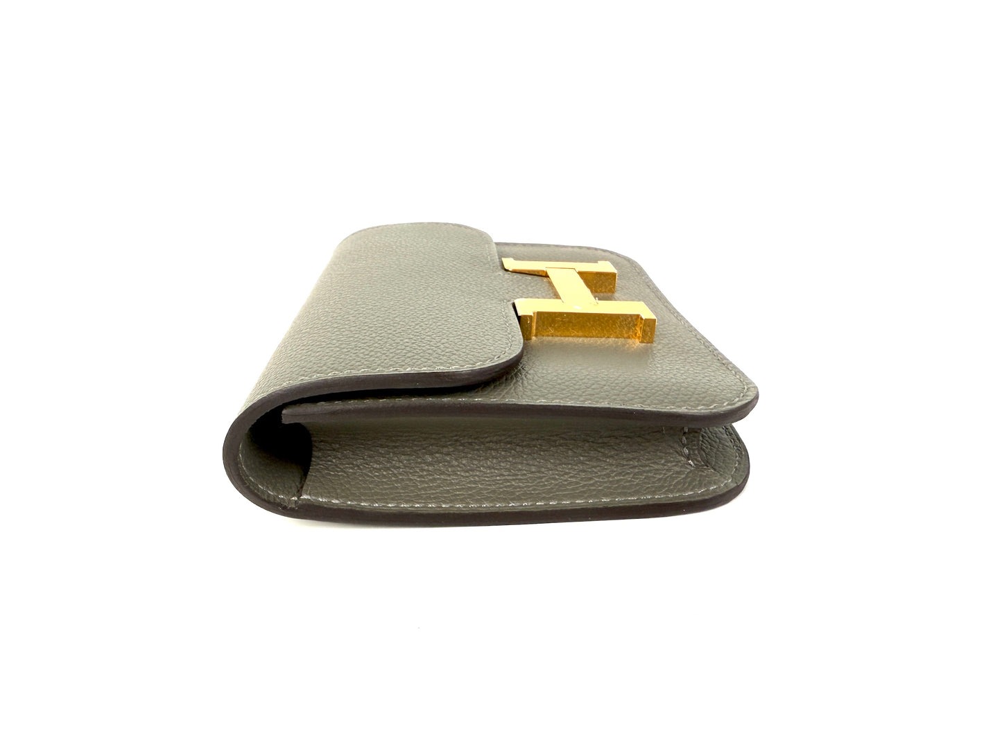 New HERMES Constance Slim Compact Gris Meyer Wallet Belt Bag