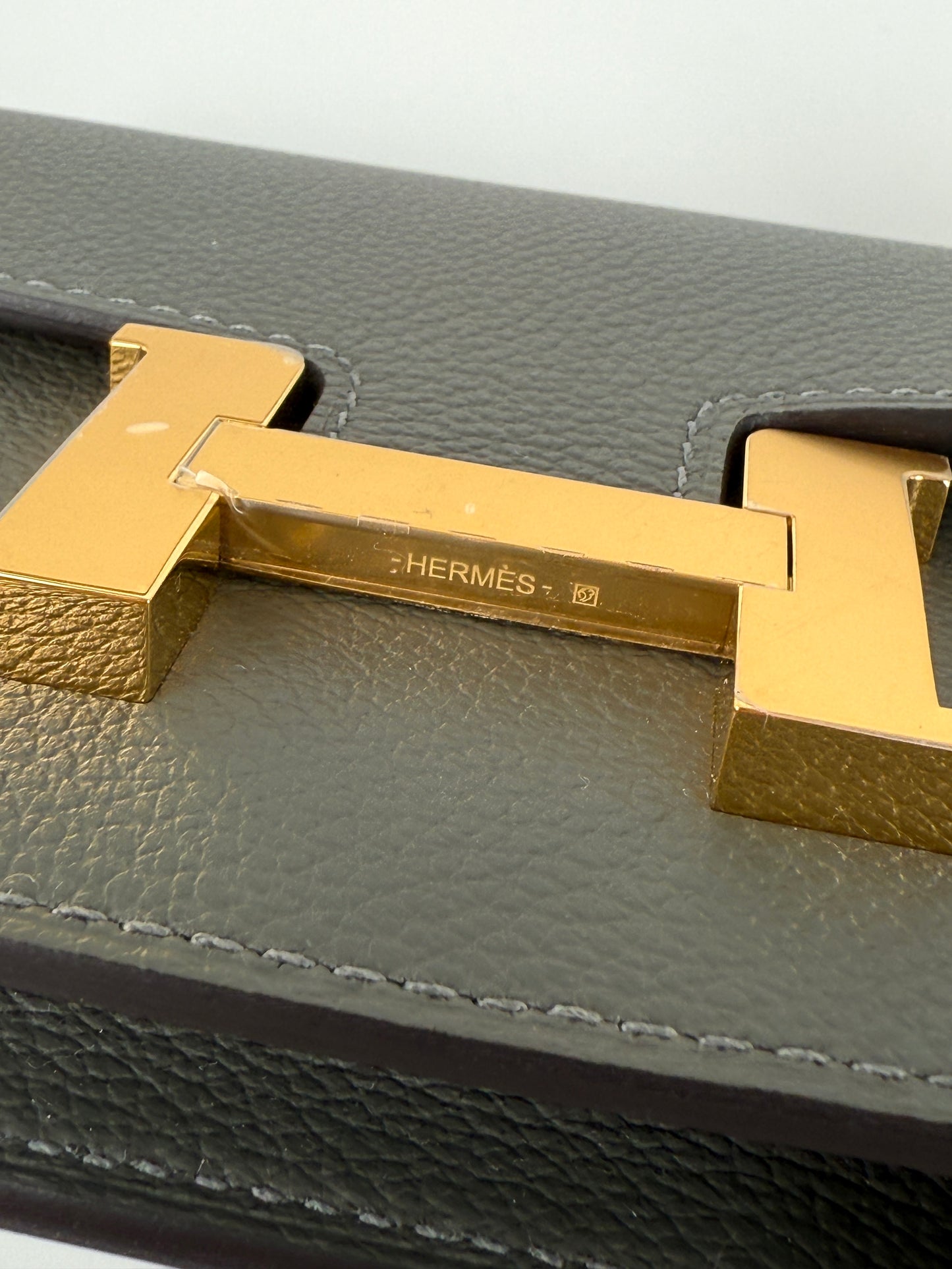 New HERMES Constance Slim Compact Gris Meyer Wallet Belt Bag