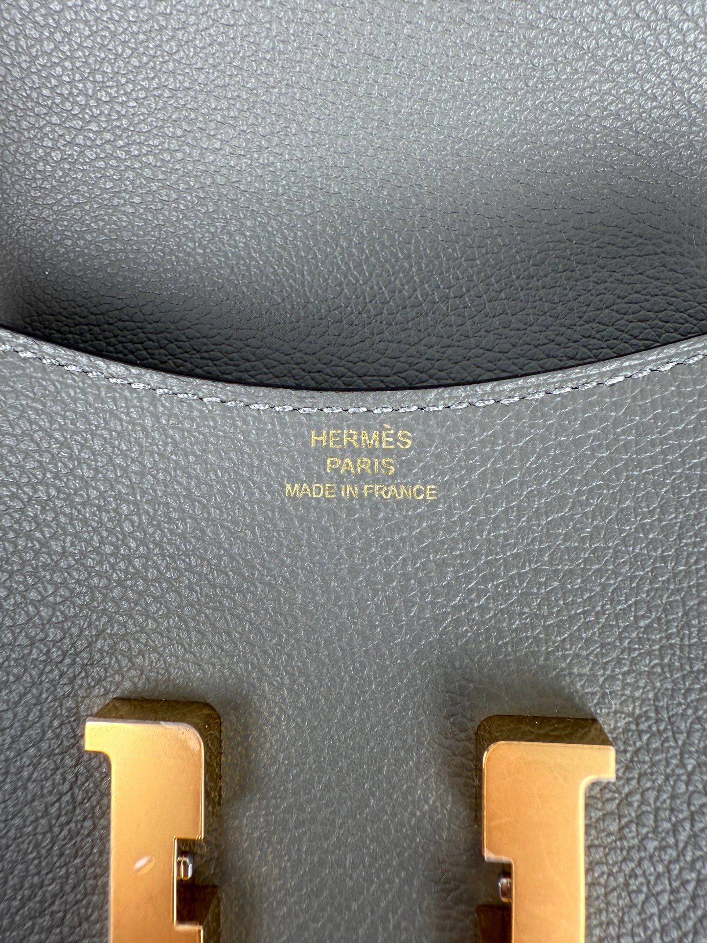 New HERMES Constance Slim Compact Gris Meyer Wallet Belt Bag