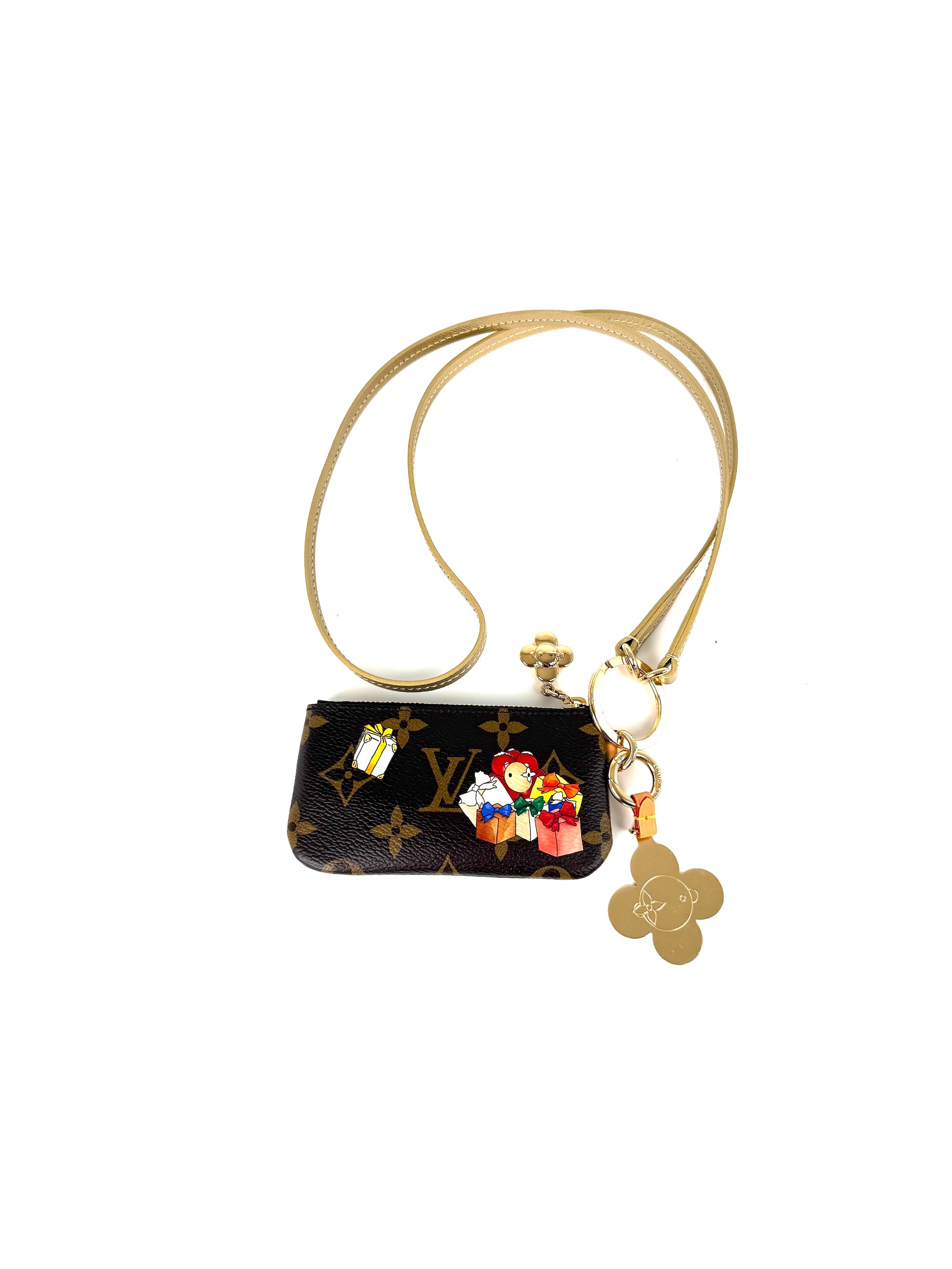 New LOUIS VUITTON Phone Holder Monogram Vivienne 2025 Print Pouch 