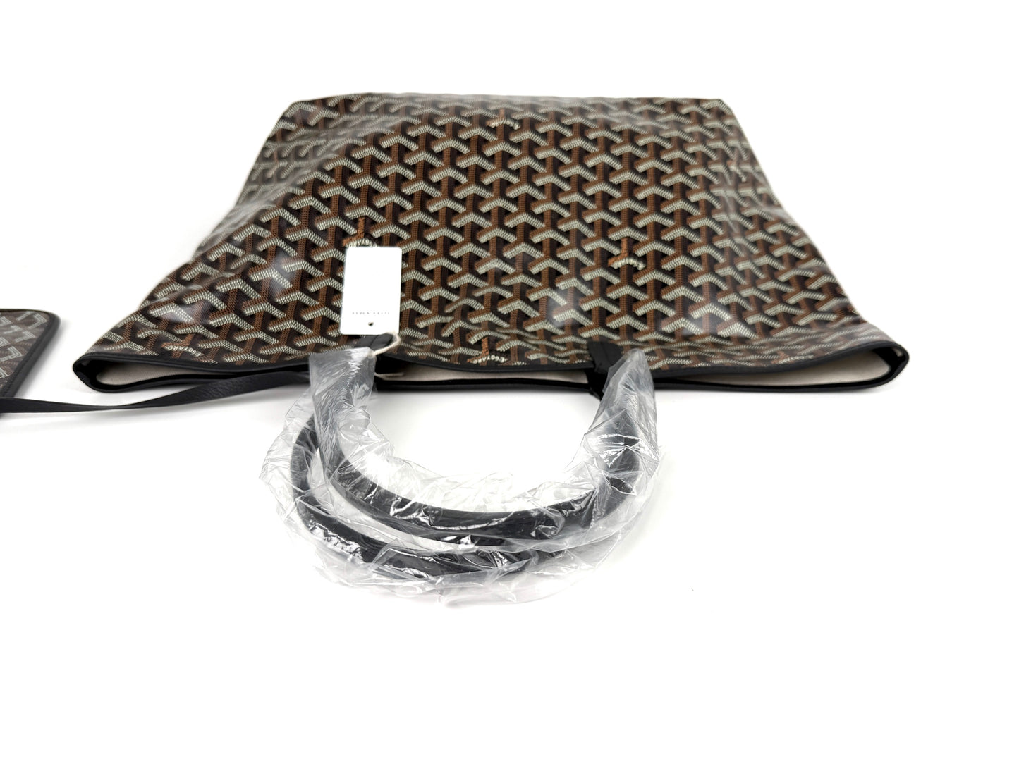 New GOYARD Goyardine Saint Louis PM Black Tote Bag with Pouch