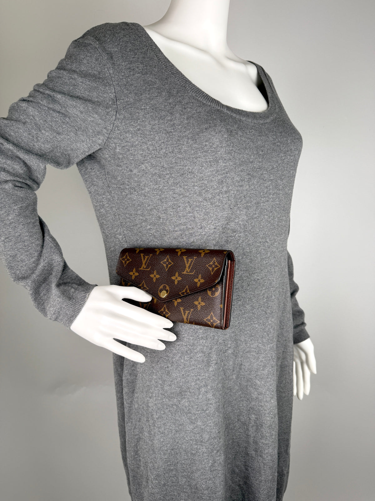 Louis Vuitton Sarah Brown Monogram Envelope Long Wallet