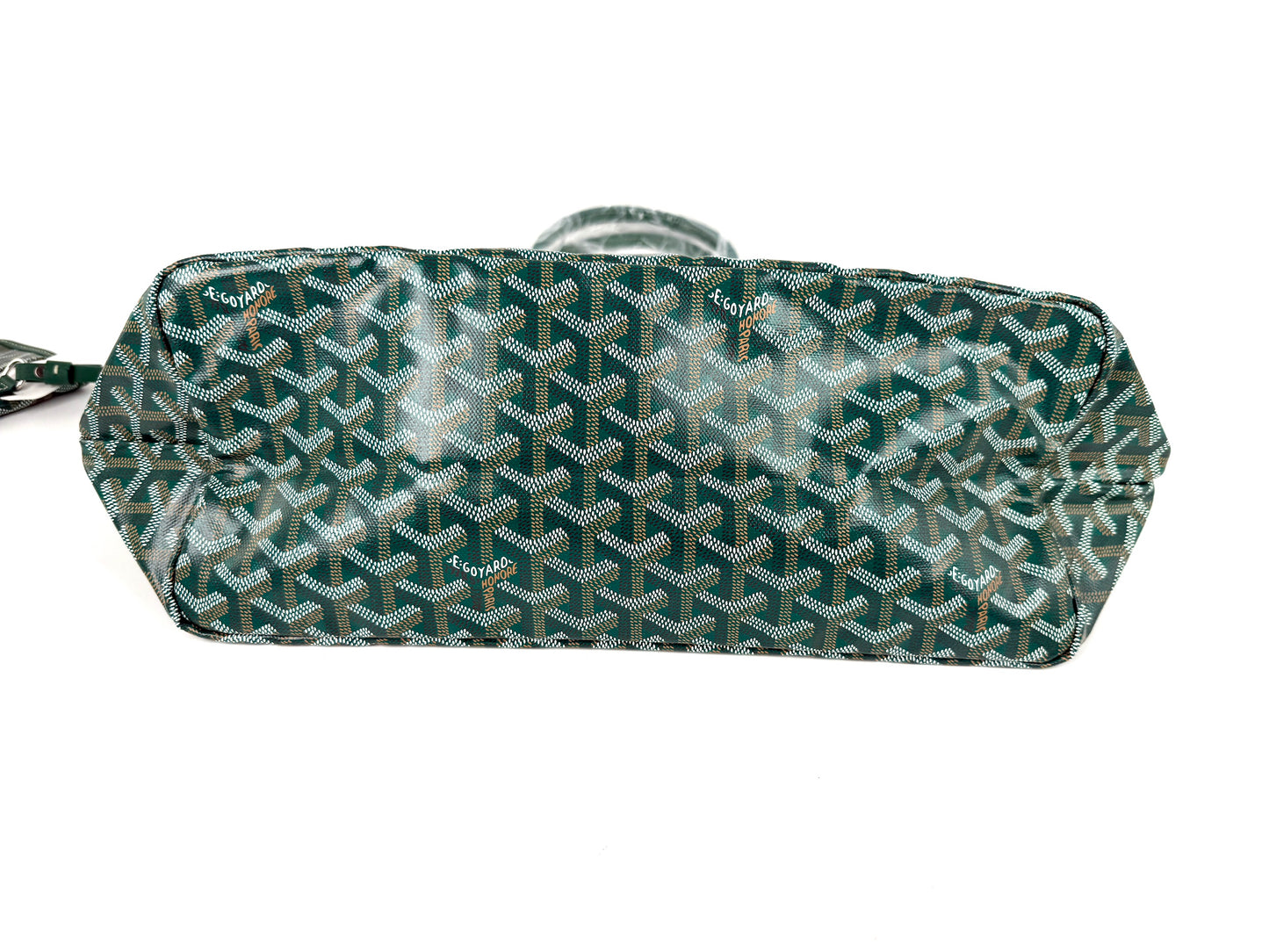 New GOYARD Goyardine Saint Louis PM Green Tote Bag with Pouch