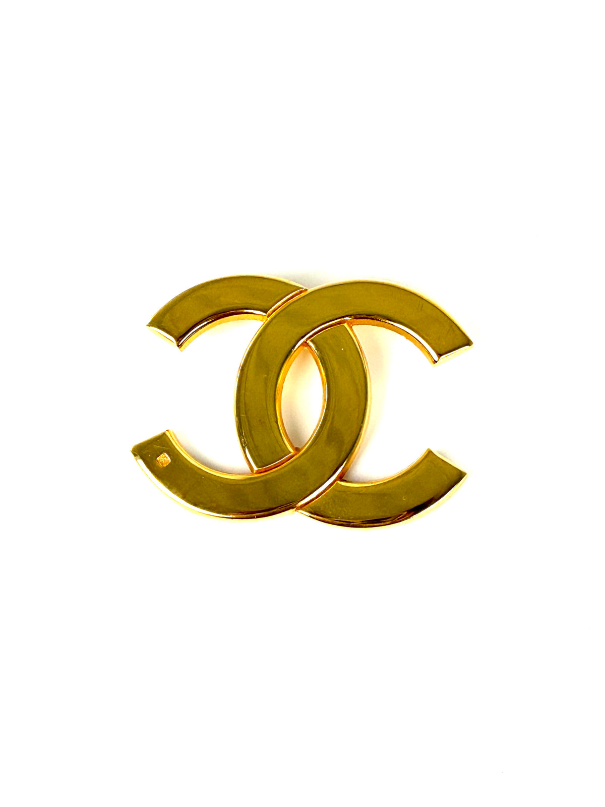 CHANEL CC Vintage Gold Plated 1971-1980 Logo Brooch Pin