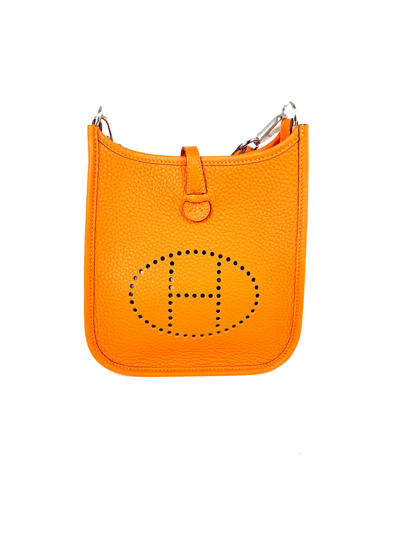 New HERMES Mini Evelyne TPM 16 Orange Leather 2025 Crossbody Bag