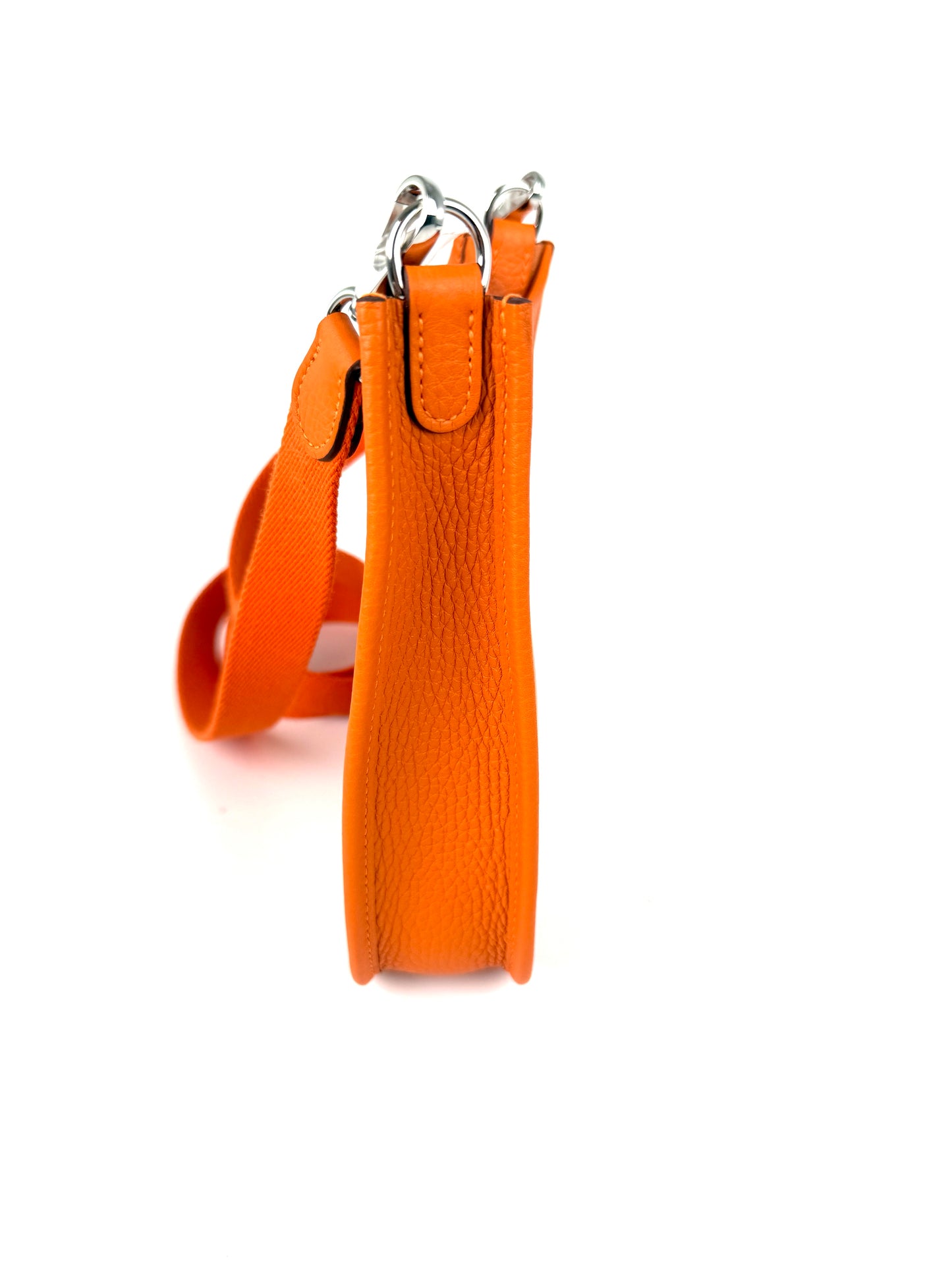 New HERMES Mini Evelyne TPM 16 Orange Leather 2025 Crossbody Bag