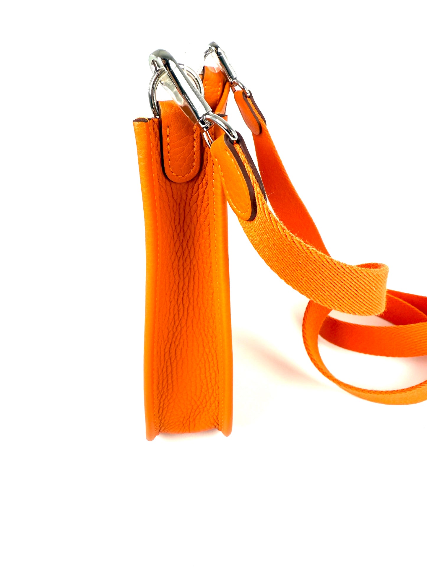 New HERMES Mini Evelyne TPM 16 Orange Leather 2025 Crossbody Bag