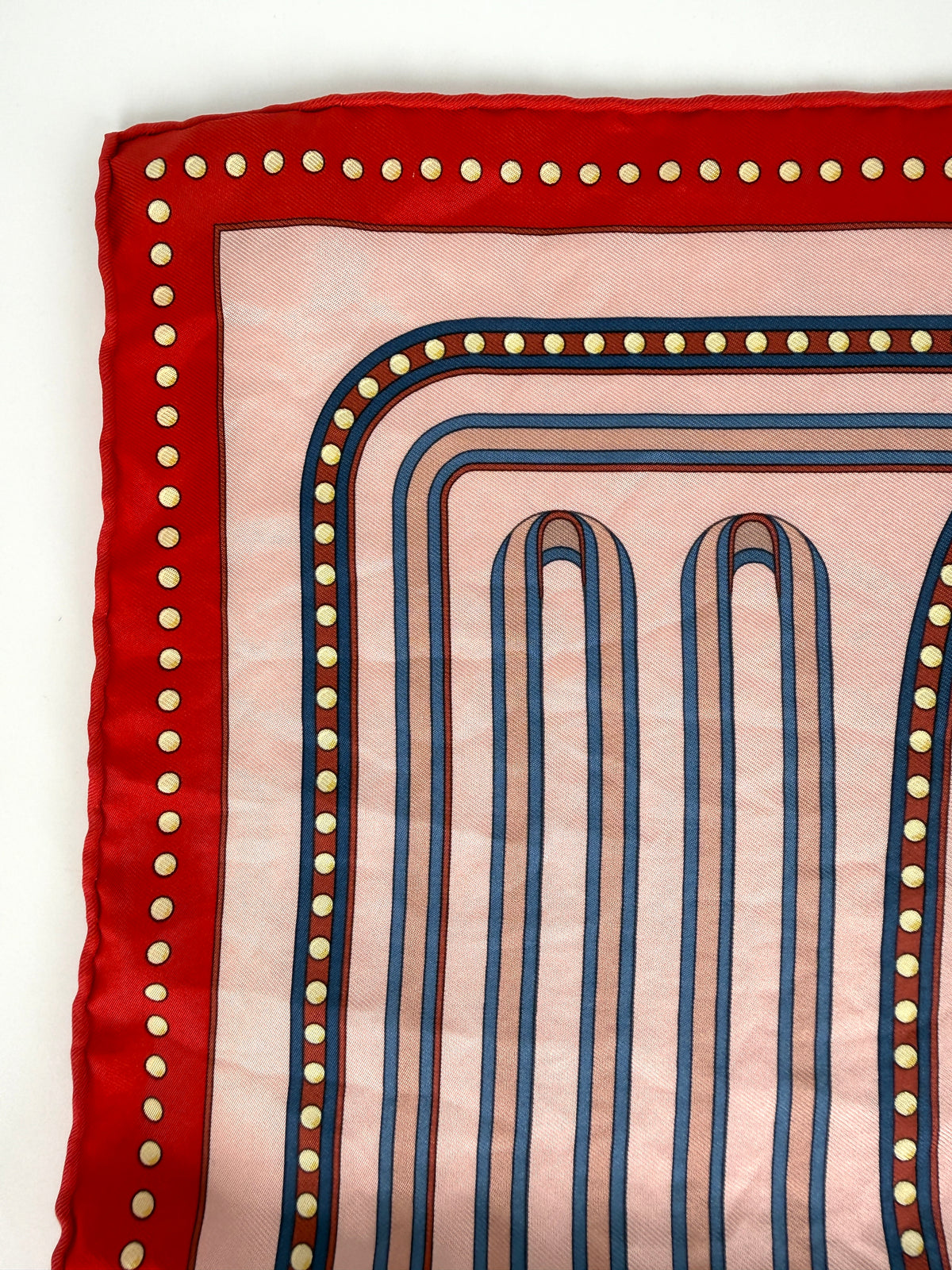 HERMES Grand Tralala Red Pink Green Silk Square Scarf 45