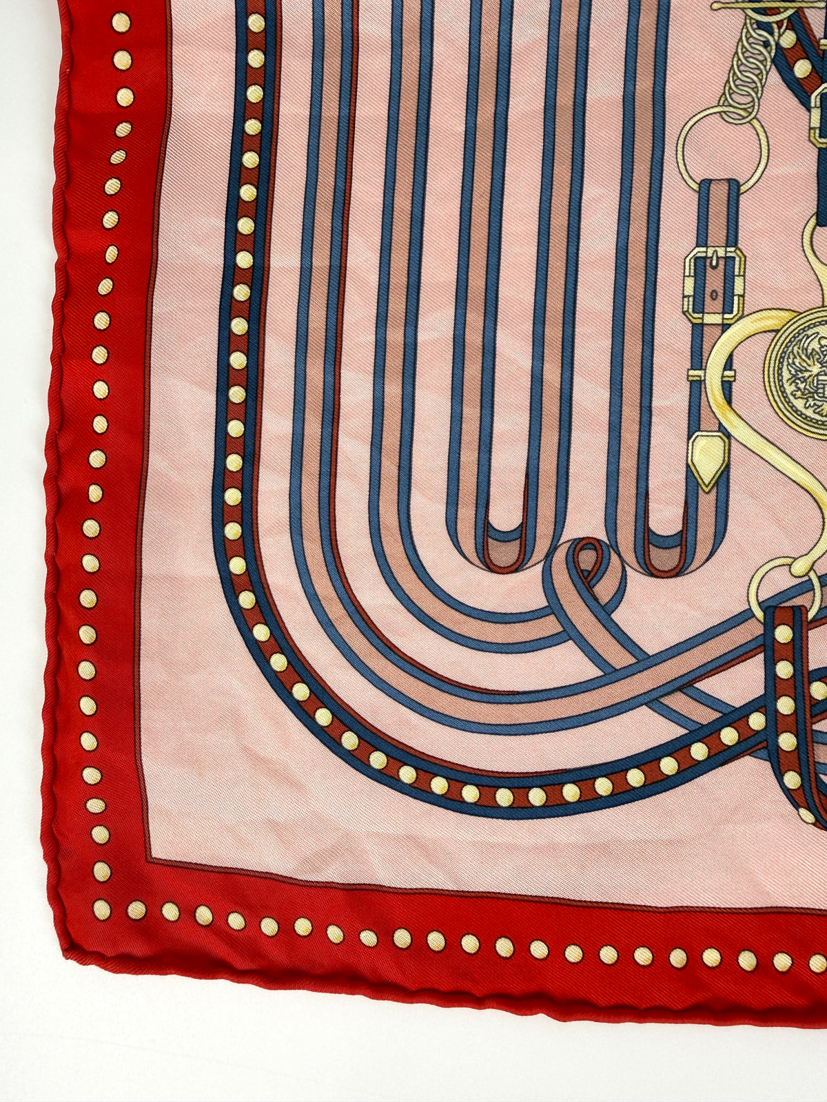 HERMES Grand Tralala Red Pink Green Silk Square Scarf 45
