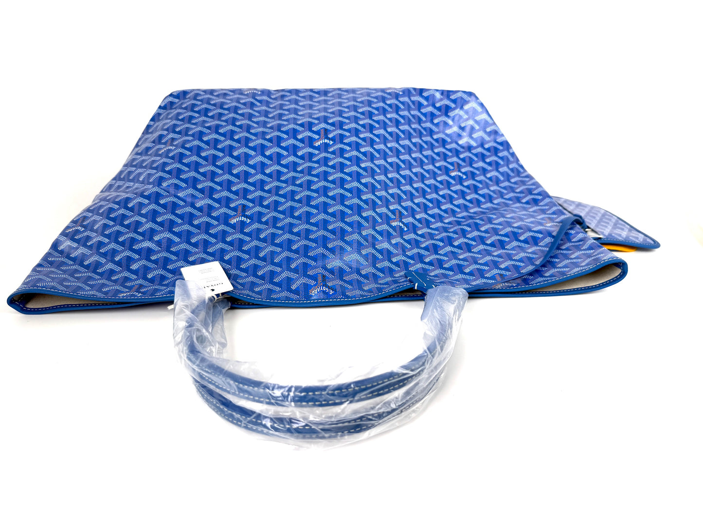 New GOYARD Goyardine Saint Louis GM Blue Tote Bag with Pouch