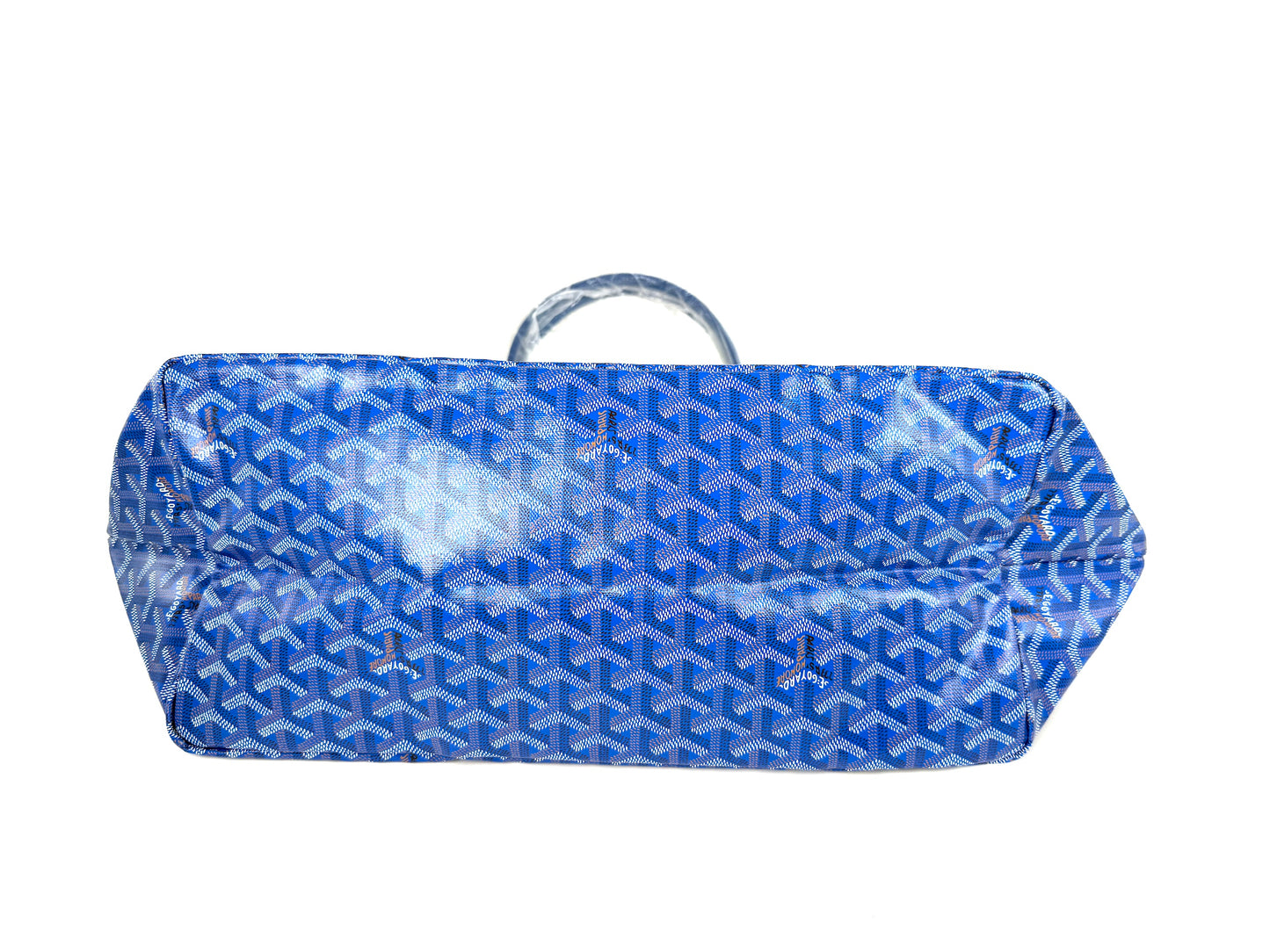 New GOYARD Goyardine Saint Louis GM Blue Tote Bag with Pouch