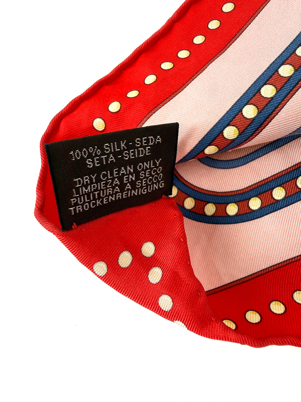 HERMES Grand Tralala Red Pink Green Silk Square Scarf 45