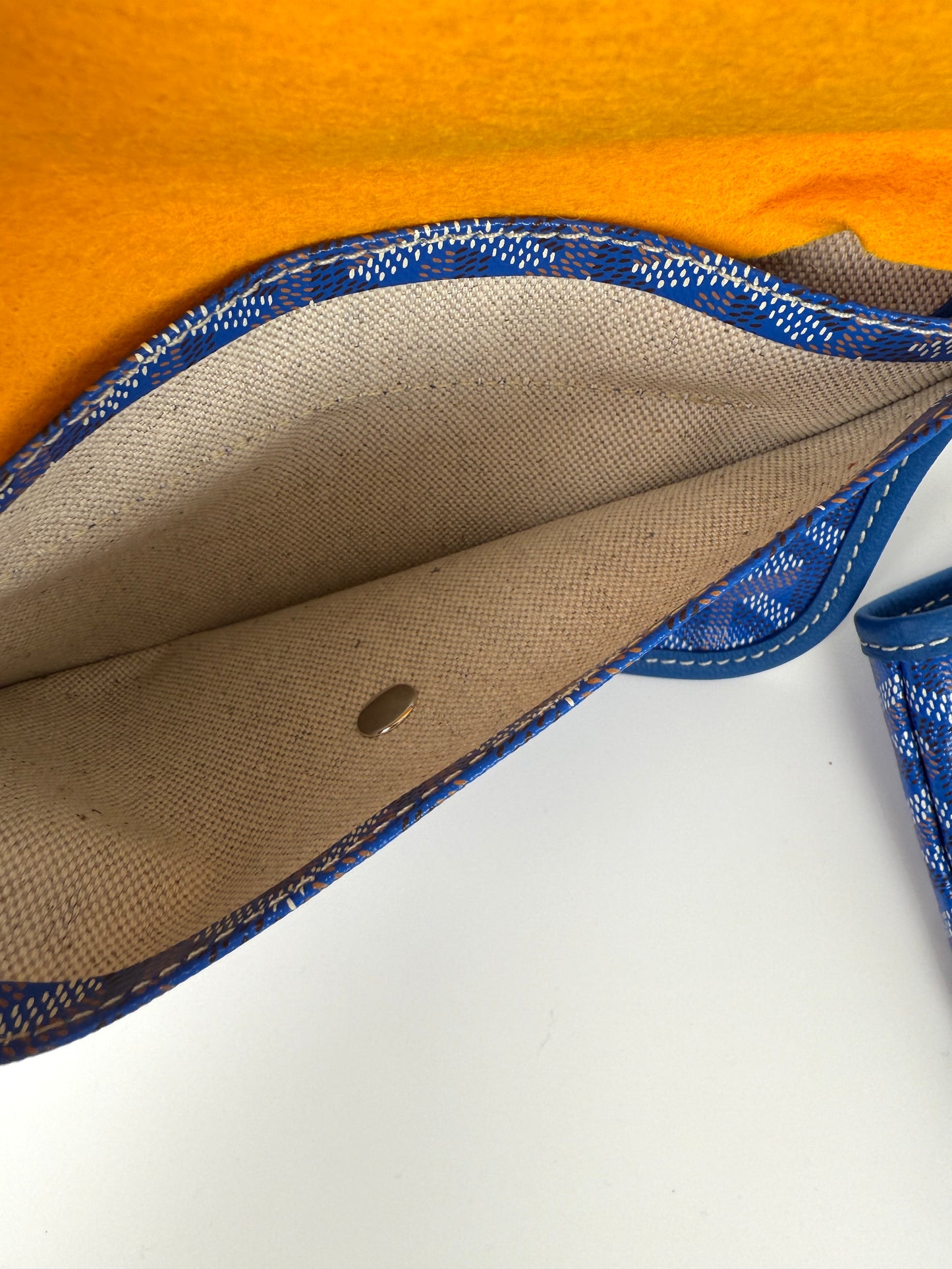 New GOYARD Goyardine Saint Louis GM Blue Tote Bag with Pouch