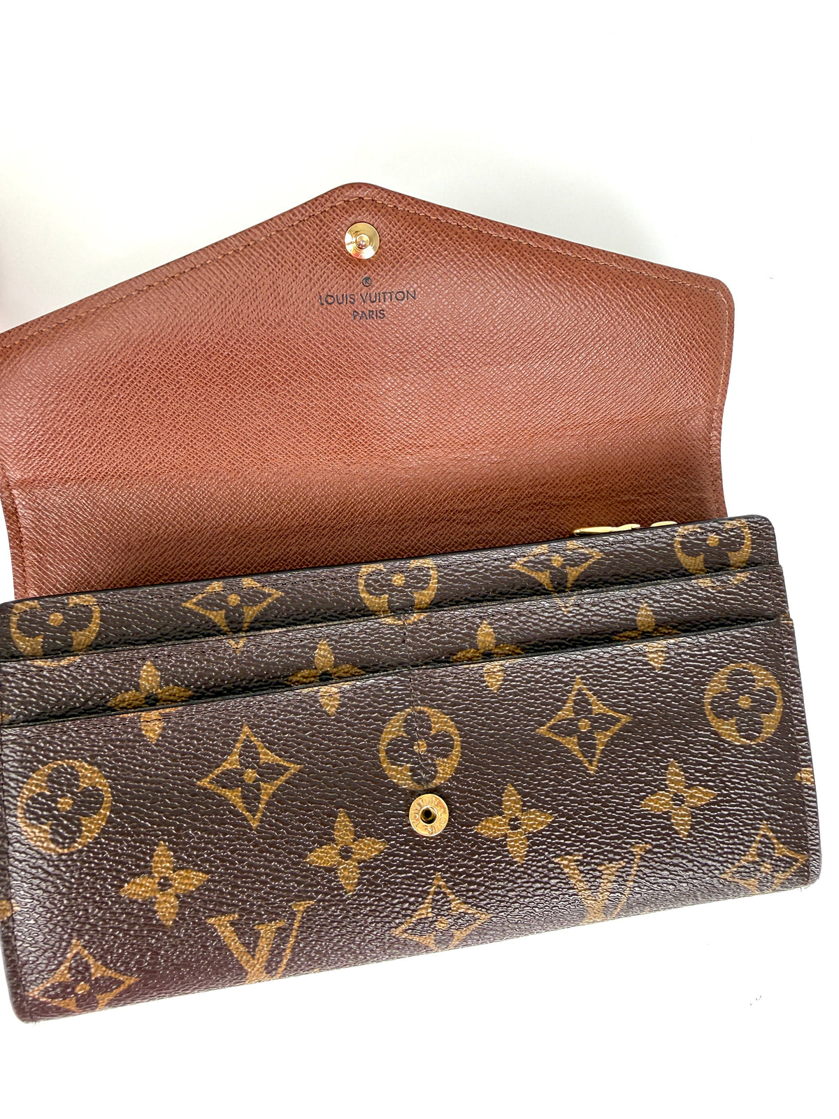 Louis Vuitton Sarah Brown Monogram Envelope Long Wallet