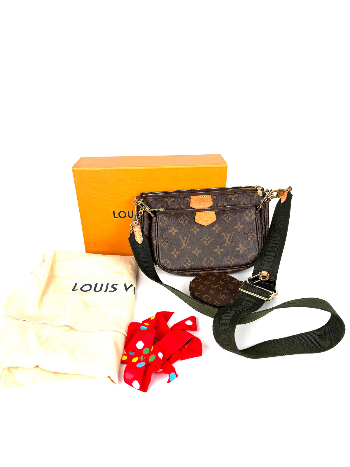Louis Vuitton Multi Pochette Accessoires Monogram Brown Khaki Crossbody Bag