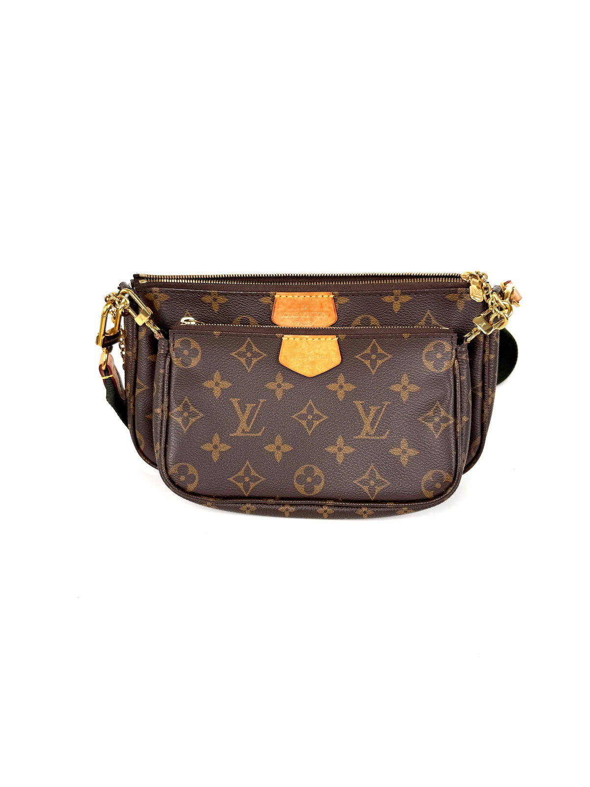 Louis Vuitton Multi Pochette Accessoires Monogram Brown Khaki Crossbody Bag