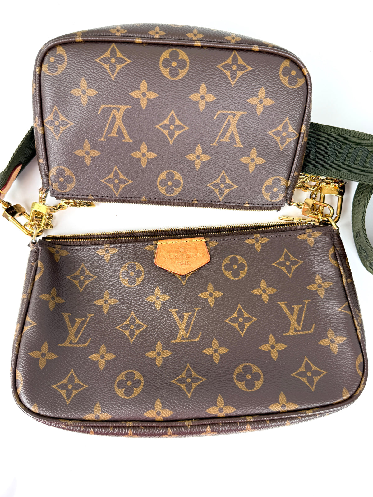 Louis Vuitton Multi Pochette Accessoires Monogram Brown Khaki Crossbody Bag
