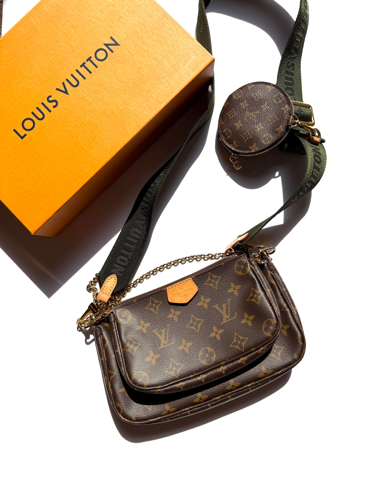 Louis Vuitton Multi Pochette Accessoires Monogram Brown Khaki Crossbody Bag