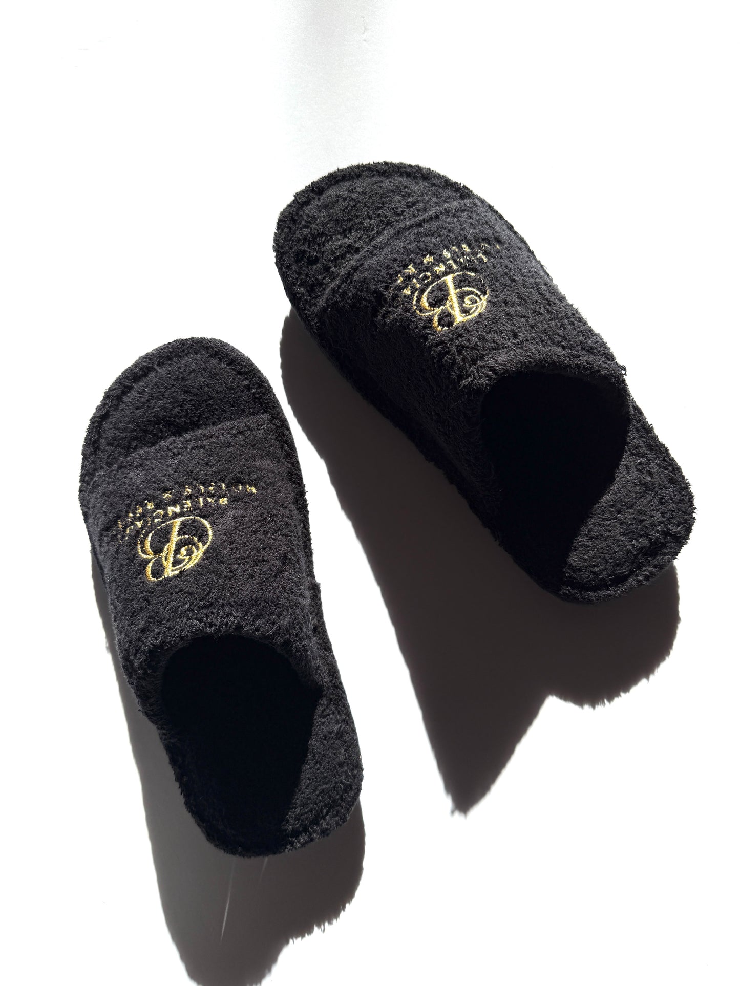 BALENCIAGA Hotels & Resorts Black Cotton Towel Slide Sandals 37 7