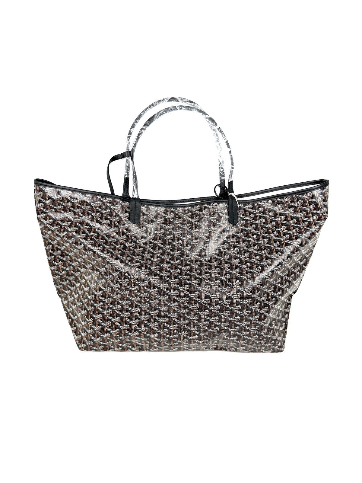 GOYARD Goyardine Saint Louis GM Black Tote Bag with Pouch New