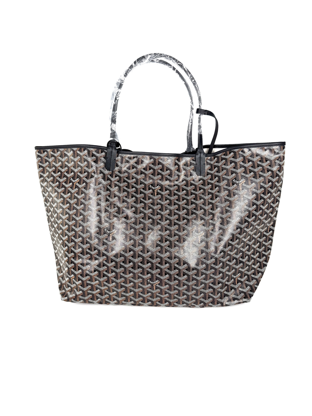 GOYARD Goyardine Saint Louis GM Black Tote Bag with Pouch New