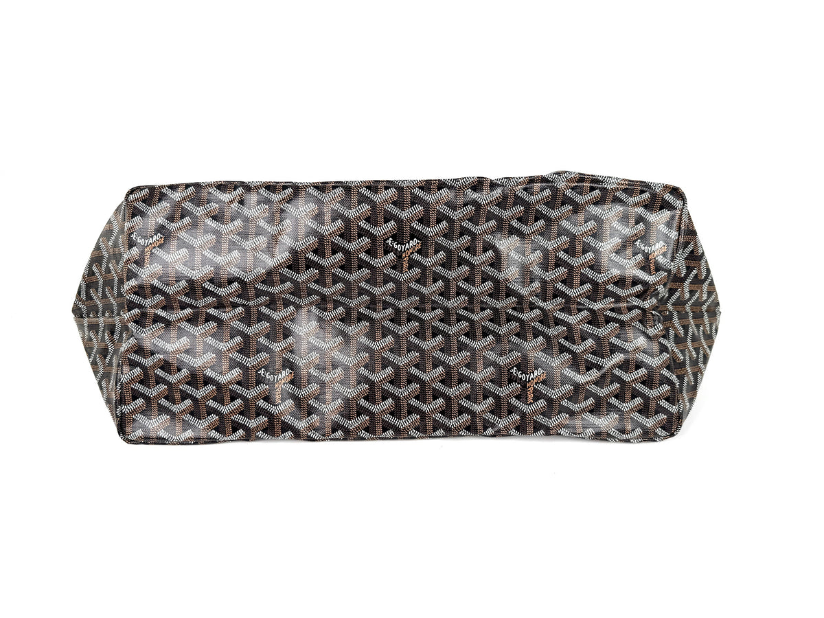 GOYARD Goyardine Saint Louis GM Black Tote Bag with Pouch New