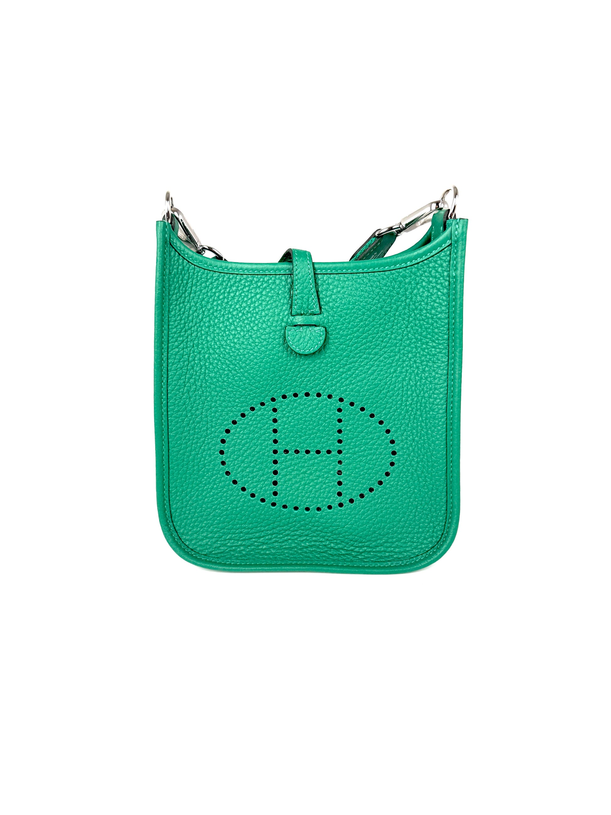 HERMES Mini Evelyne TPM 16 Vert Vertigo Green Leather Crossbody Bag New