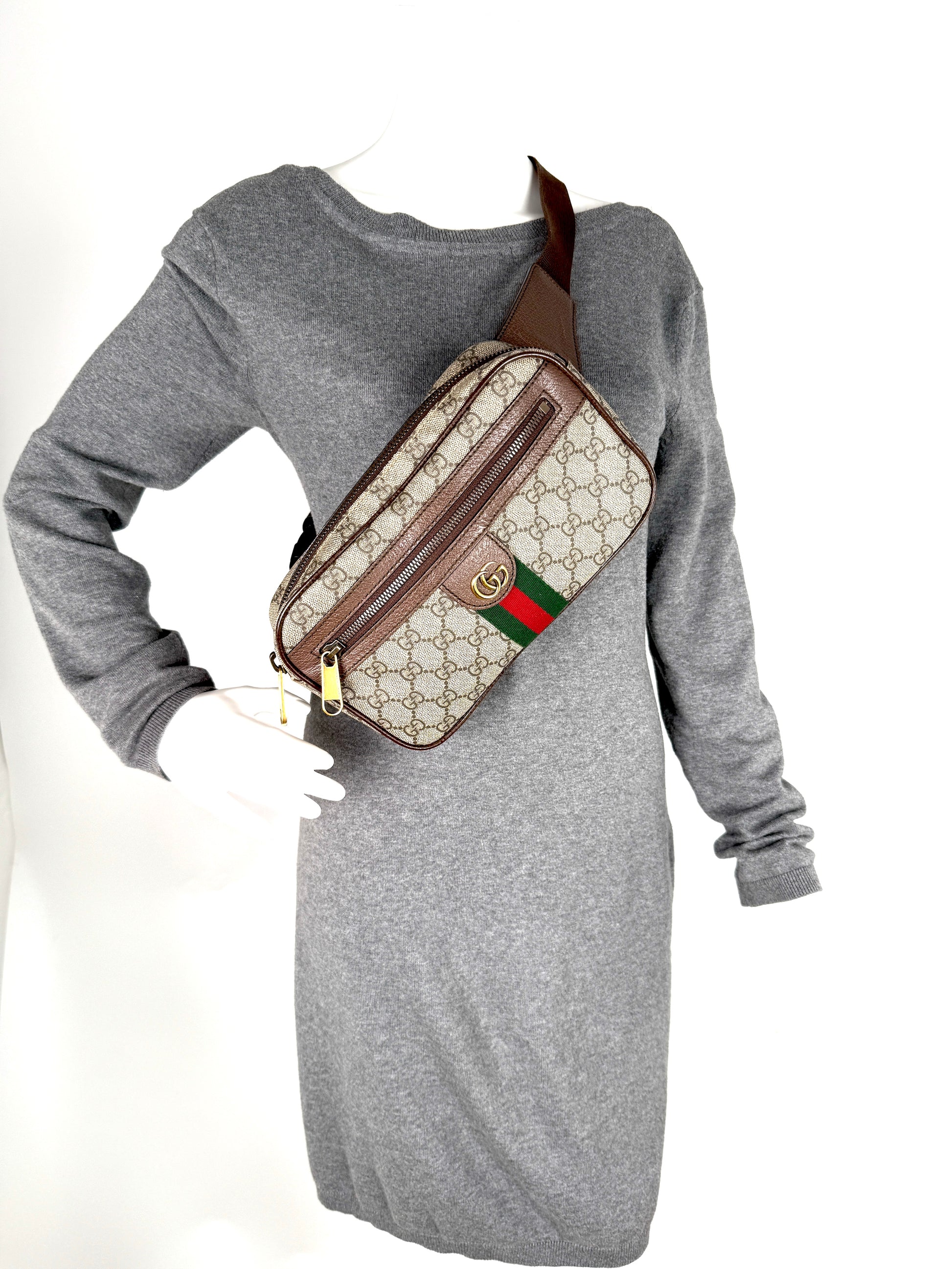 GUCCI GG Supreme Ophidia Medium Monogram Belt Bum Bag