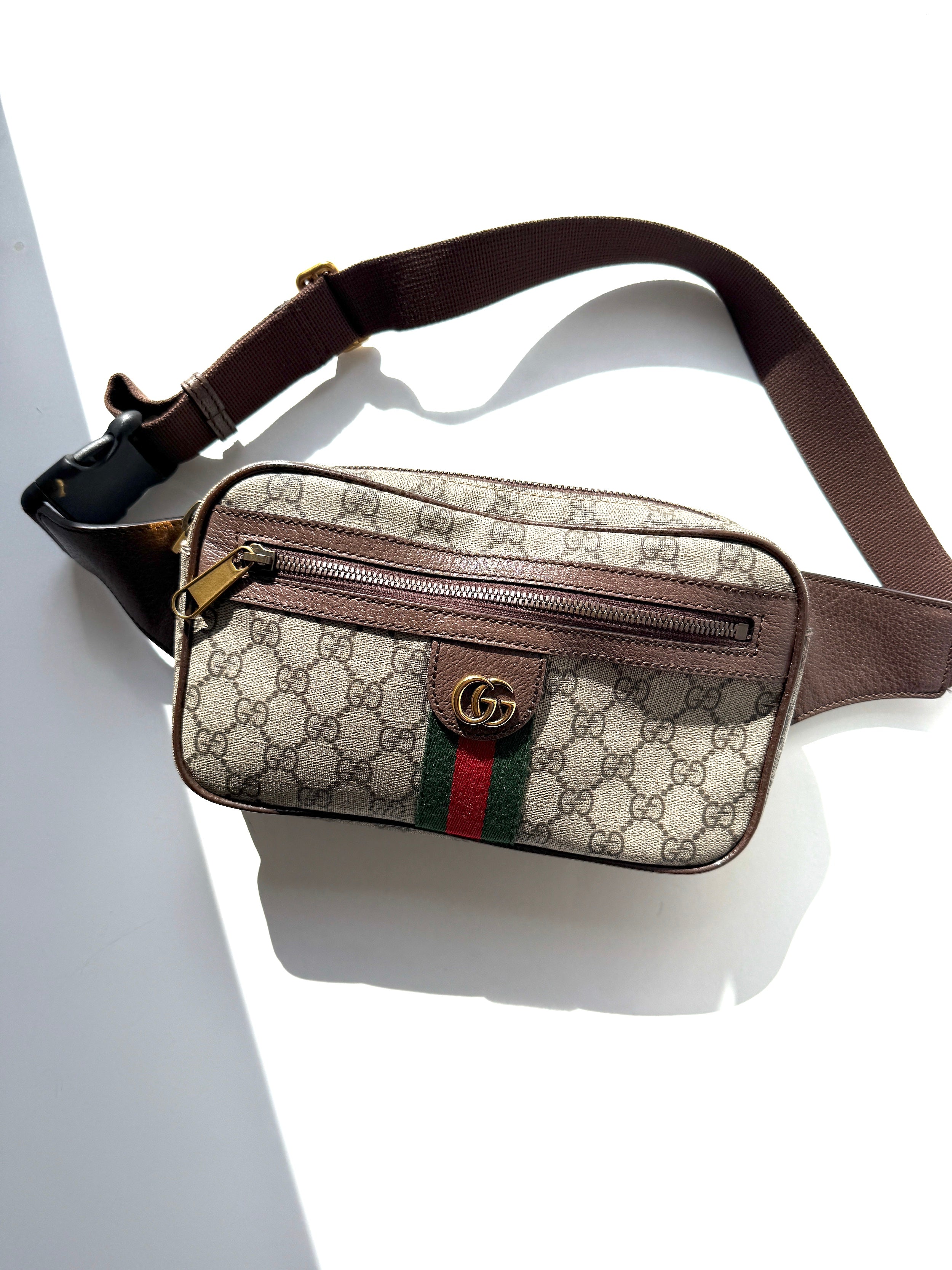 新品グッチGUCCI Ophidia GG Supremeベルトバッグ GUCCI Ophidia GG Supreme Canvas Web Belt Bag Brown | DDH