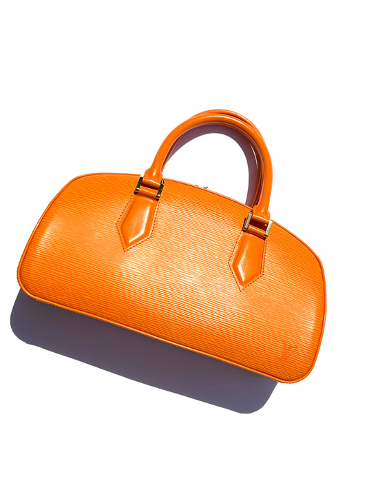 Louis Vuitton Jasmin LV Tangerine Epi Leather Satchel Bag