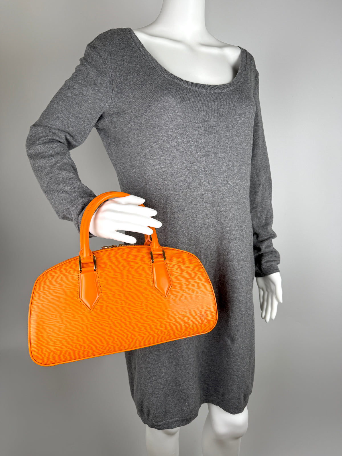 Louis Vuitton Jasmin LV Tangerine Epi Leather Satchel Bag