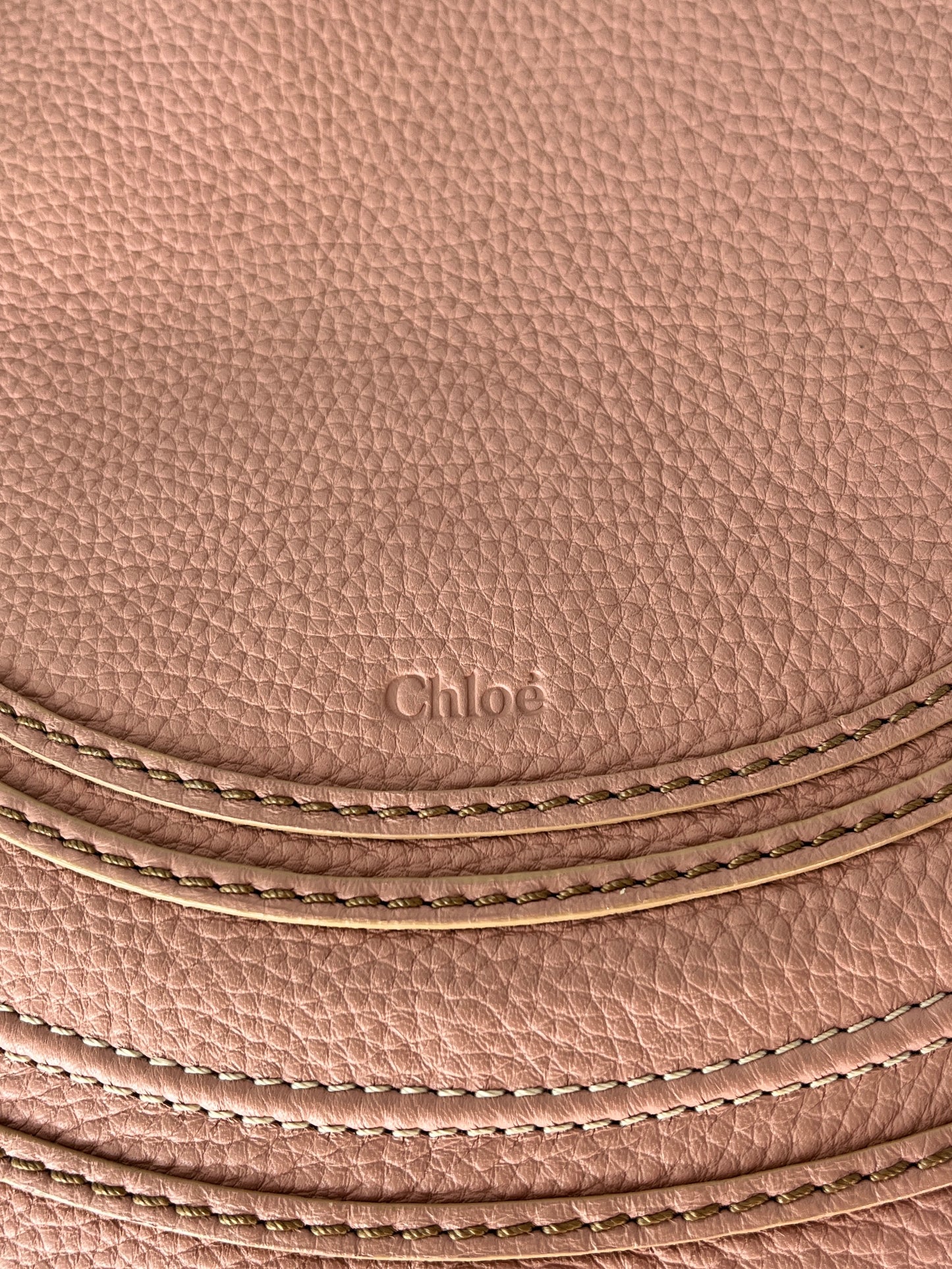 CHLOE Marcie Medium Blush Pink Saddle Crossbody Bag