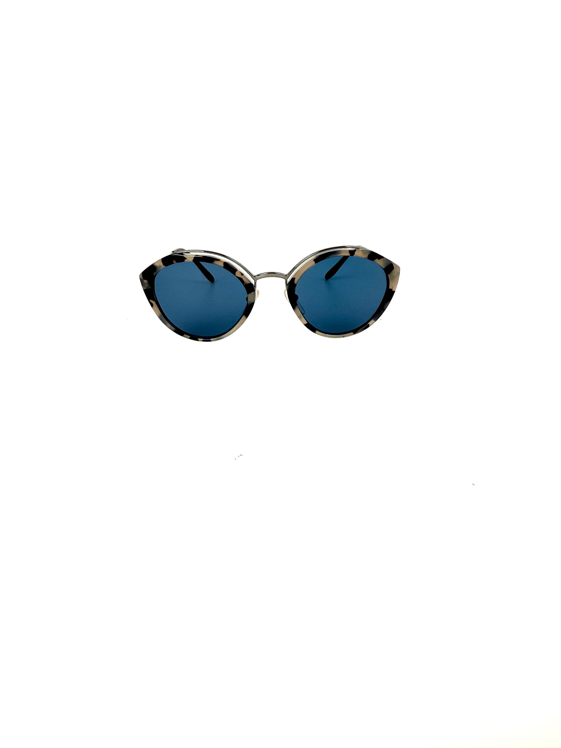 PRADA Catwalk SPR 18U Tortoise Acetate Round Sunglasses