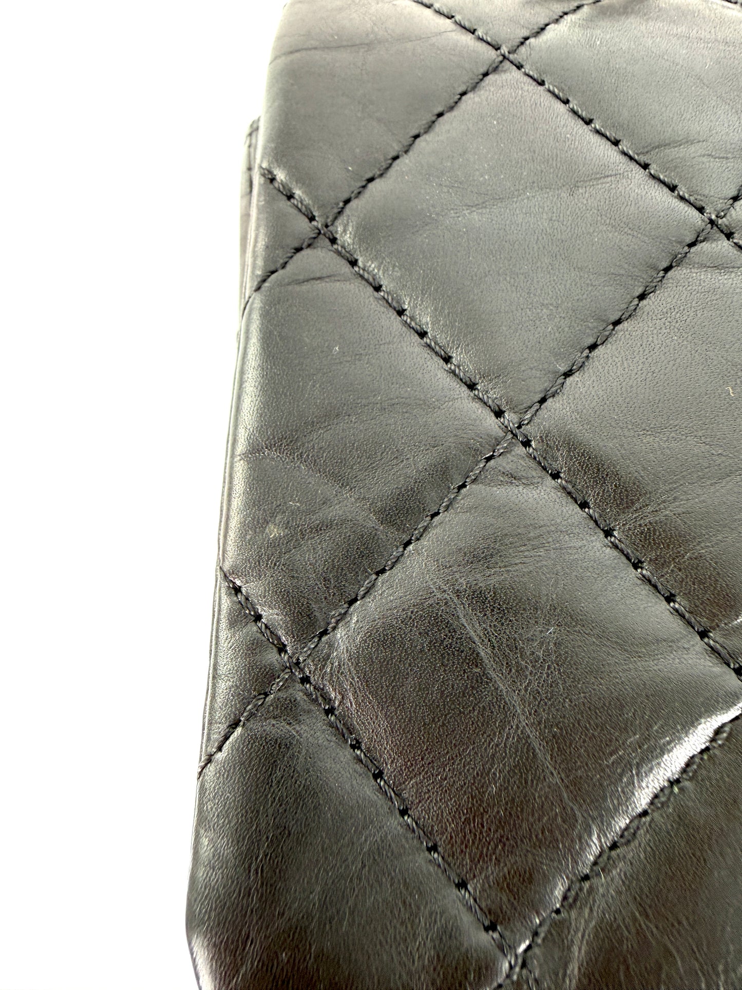 CHANEL Black Reissue 2.55 Quilted 227 Aged Calfskin Leather Shoulder Crossbody Bag