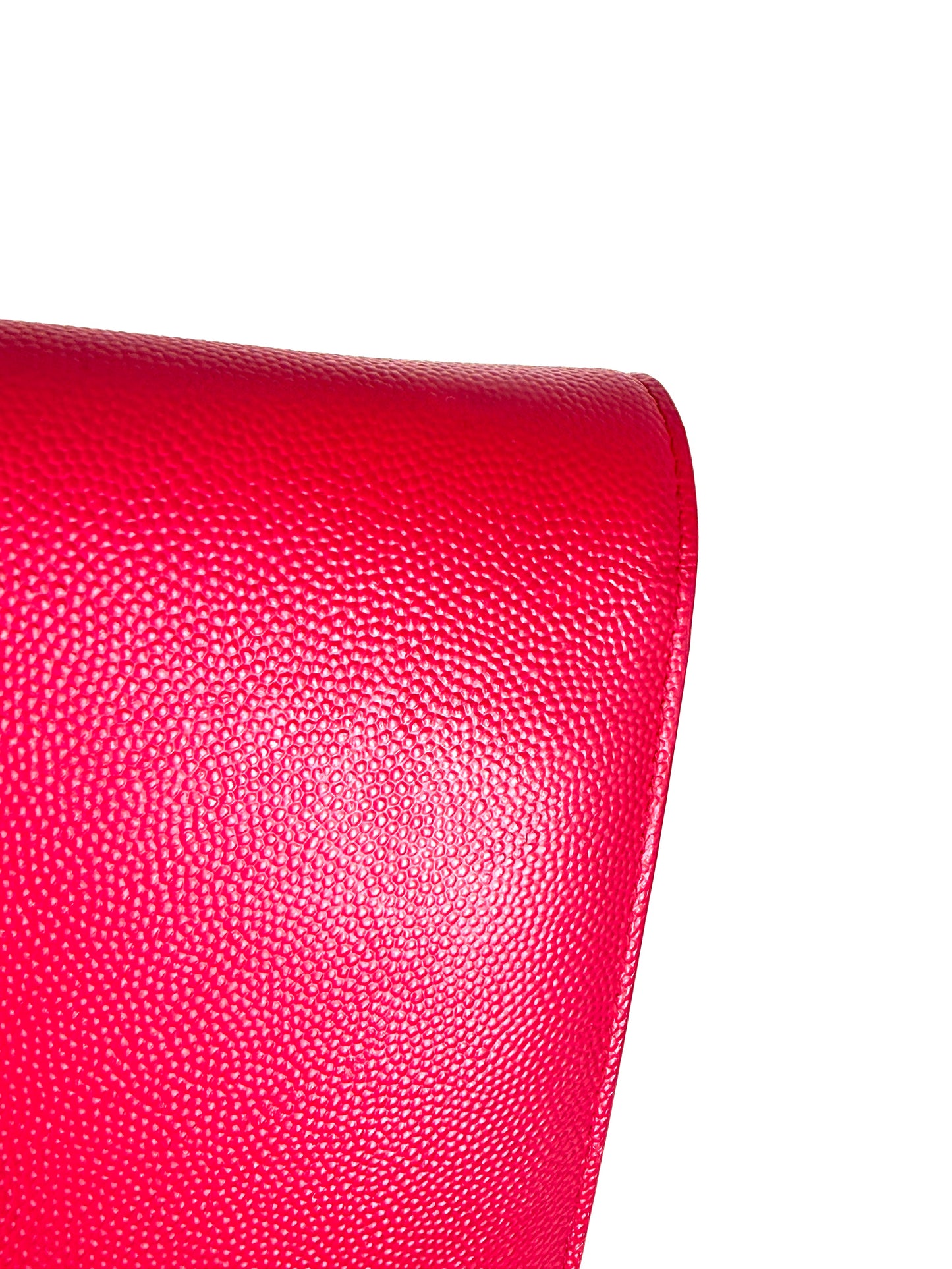 Saint Laurent YSL Kate Pink Grain de Poudre Leather Wallet on Chain