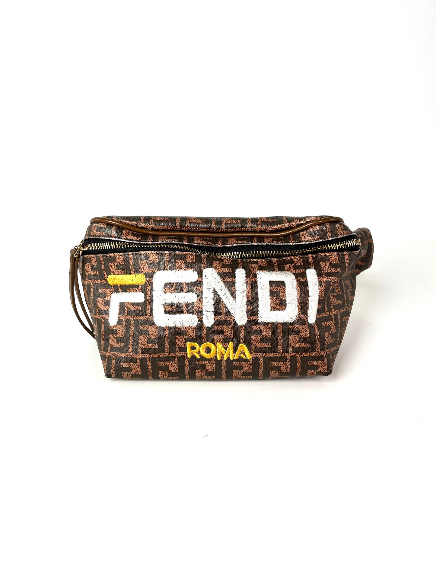 FENDI Monogram Zucca Coated Canvas Brown Bumbag Waist Bag