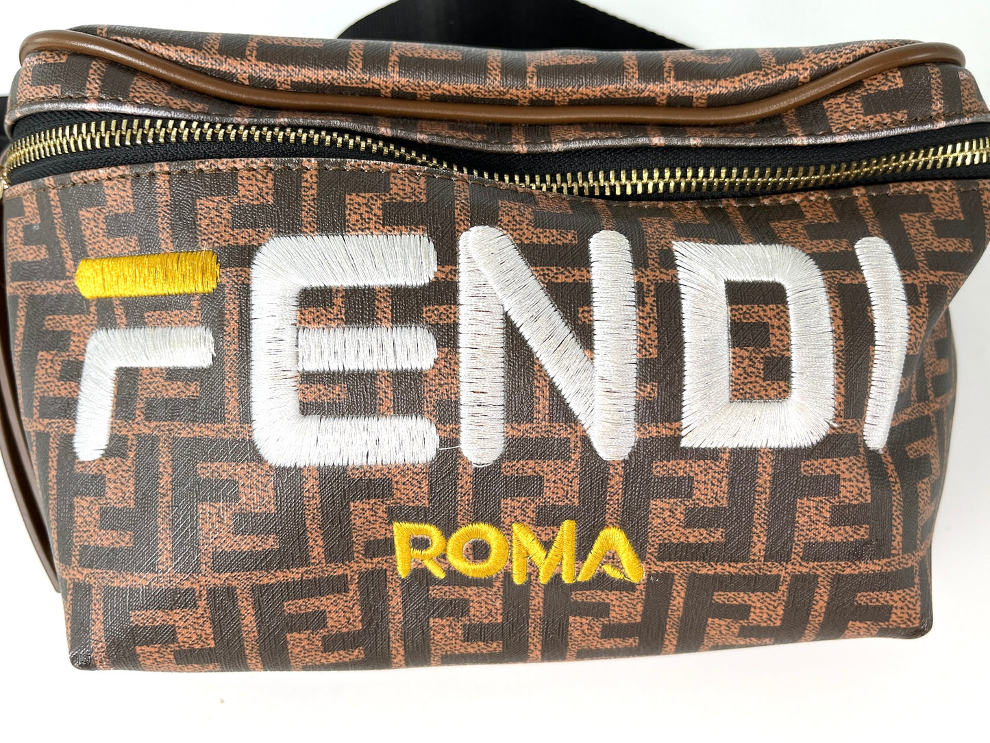 FENDI Monogram Zucca Coated Canvas Brown Bumbag Waist Bag