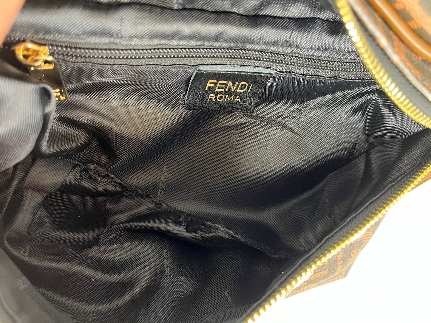 FENDI Monogram Zucca Coated Canvas Brown Bumbag Waist Bag