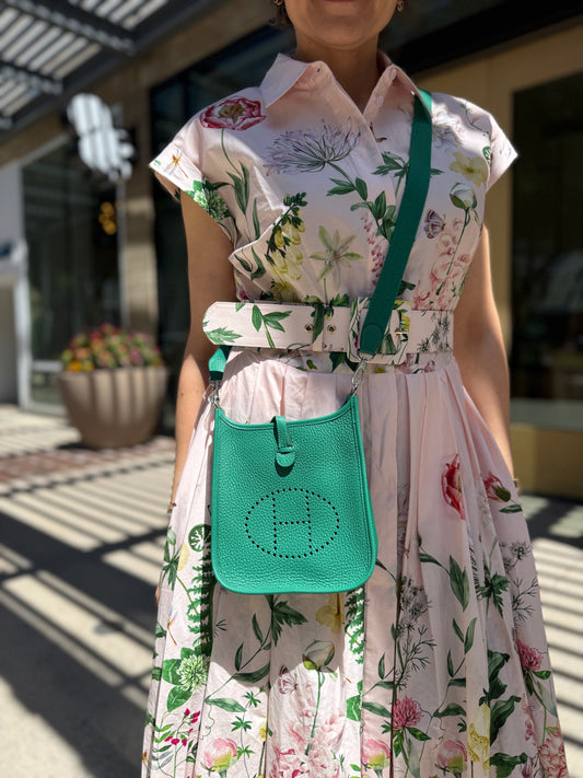 HERMES Mini Evelyne TPM 16 Vert Vertigo Green Leather Crossbody Bag New