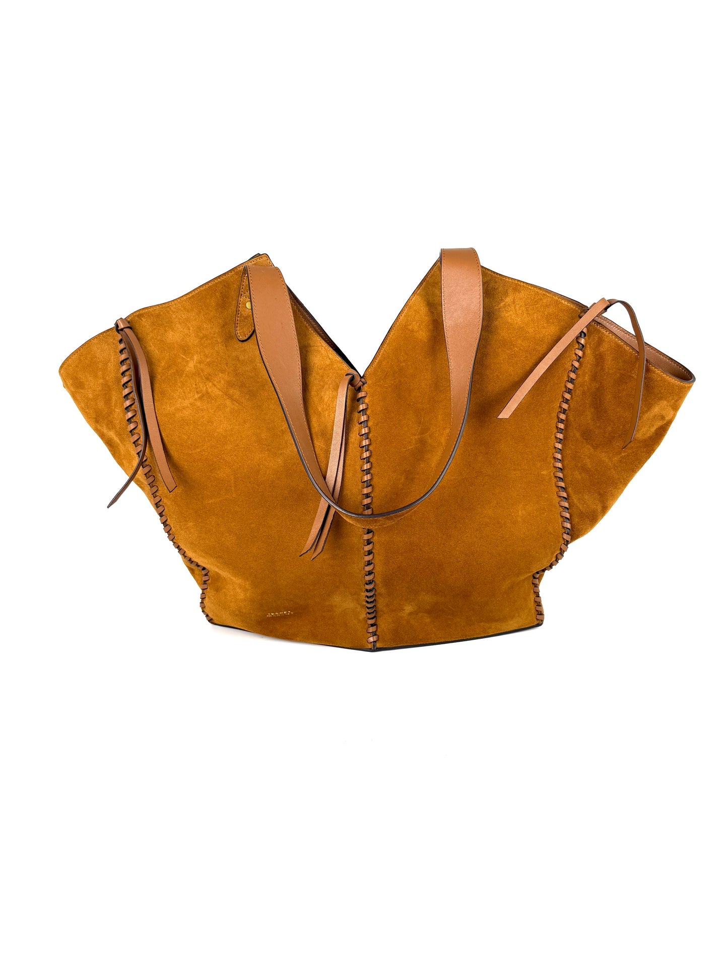 Isabel Marant Tampa Braided Leather Trim Brown Suede 2025 Tote Shoulder Bag 