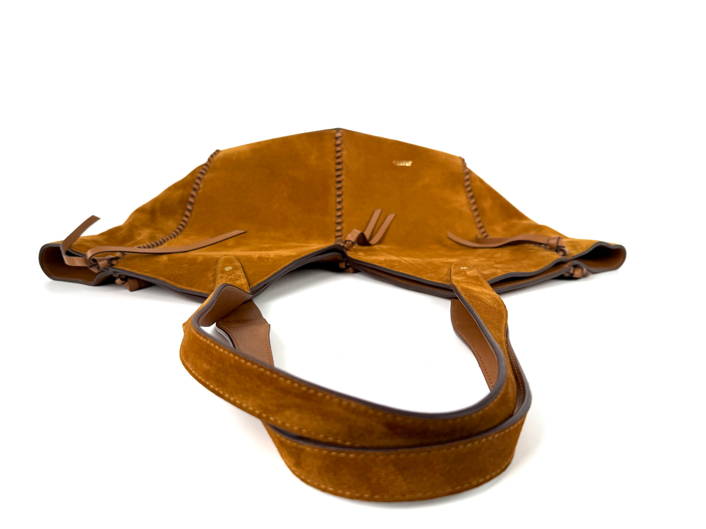 Isabel Marant Tampa Braided Leather Trim Brown Suede 2025 Tote Shoulder Bag