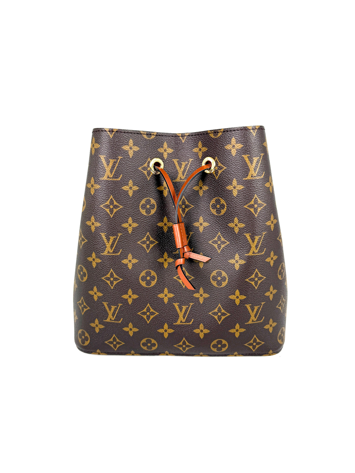 Louis Vuitton Neonoe Monogram Canvas Brown Leather MM 2025 Bucket Shoulder Crossbody Bag