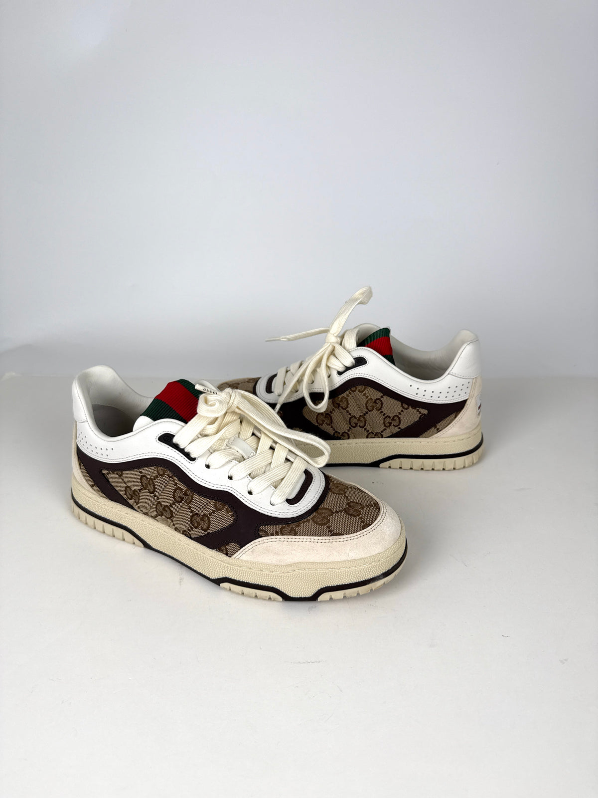 GUCCI Re-Web Canvas GG Monogram Sneakers 38.5, 8.5