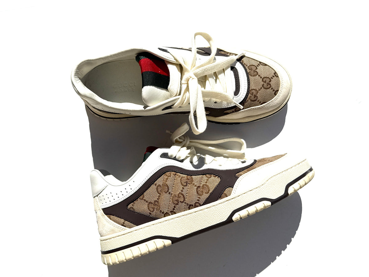GUCCI Re-Web Canvas GG Monogram Sneakers 38.5, 8.5