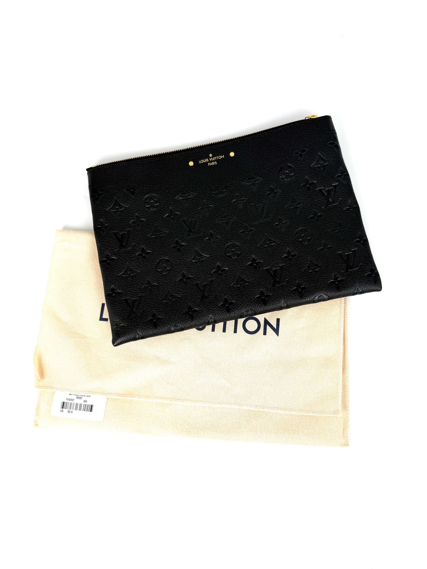 Louis Vuitton Empreinte Daily Zip Pouch Black Leather 