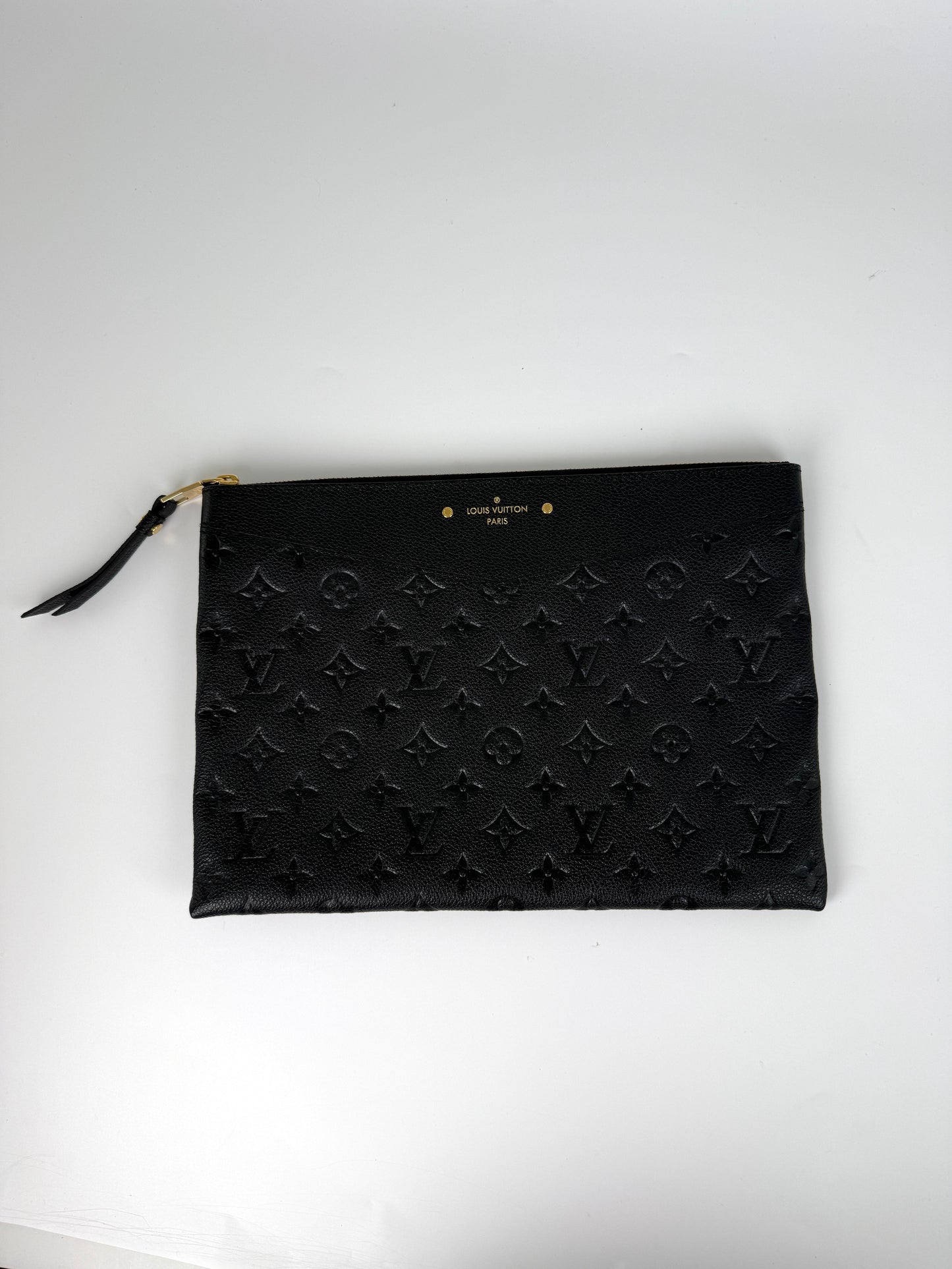 Louis Vuitton Empreinte Daily Zip Pouch Black Leather 